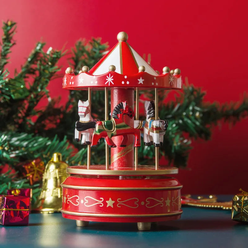 Christmas Decoration Ornaments Carousel Octave Music Box