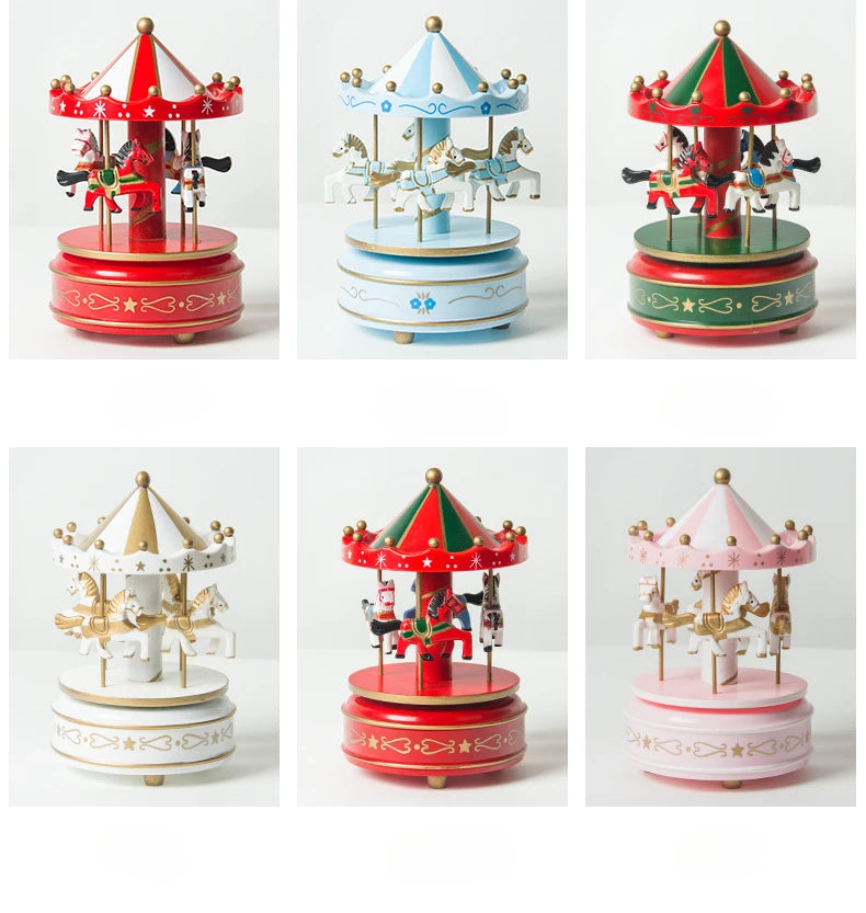 Christmas Decoration Ornaments Carousel Octave Music Box