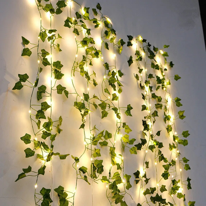 Flower Green Leaf String Lights Artificial Vine Fairy Lights