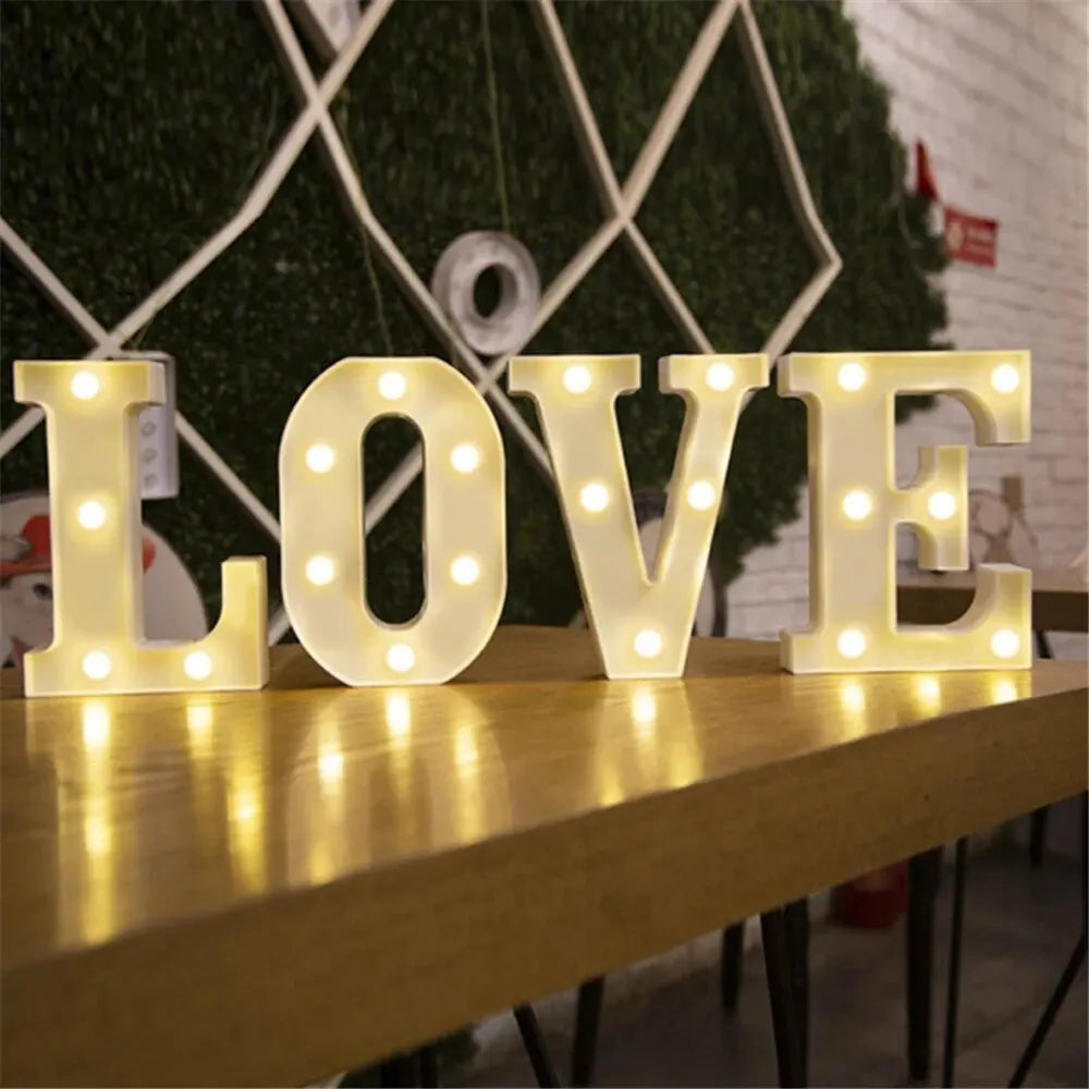 Number Letter Lamp Luminous Alphabet LED Lights Decororation