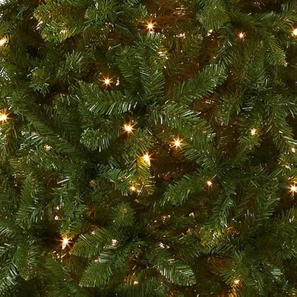 Artificial Pre-Lit Slim Christmas Tree, Green, Kingswood Fir, White Lights, Includes Stand, 6.5 Feet