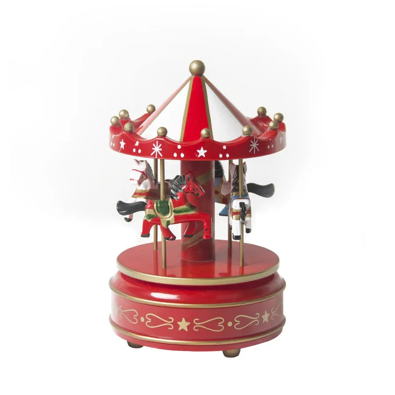 Christmas Decoration Ornaments Carousel Octave Music Box