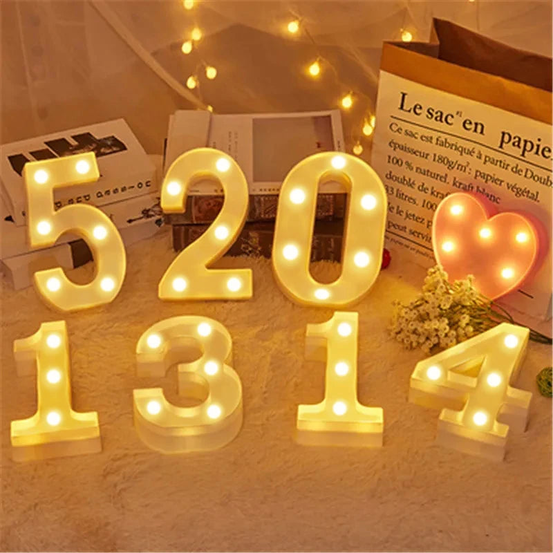 Number Letter Lamp Luminous Alphabet LED Lights Decororation