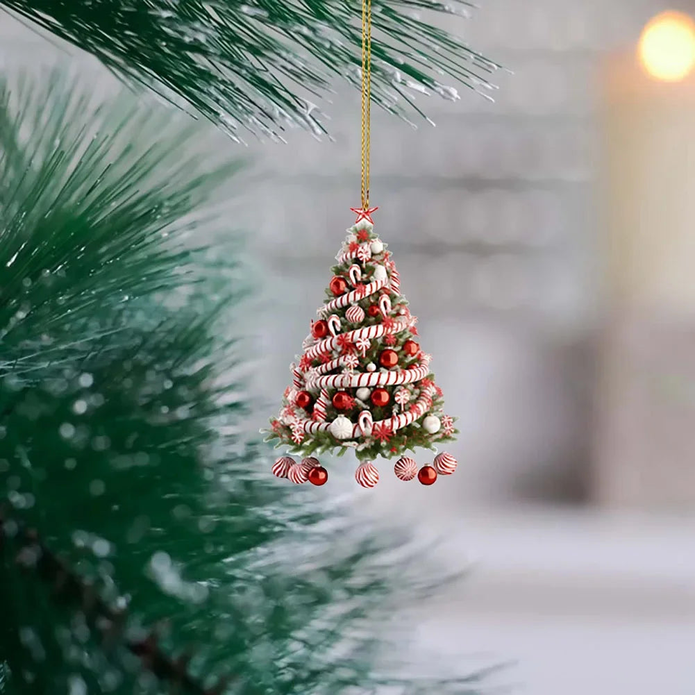 Christmas Tree Hanging Ornaments Pendant Xmas Home Table Decor Gifts 2025 Happy New Year Decor 2024 Christmas Decoration