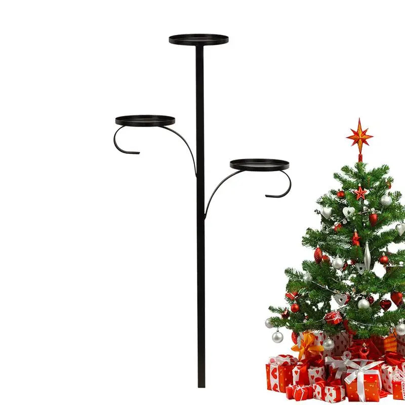 60cm 90cm Iron Triple Tree Topper Candle Holder for Christmas