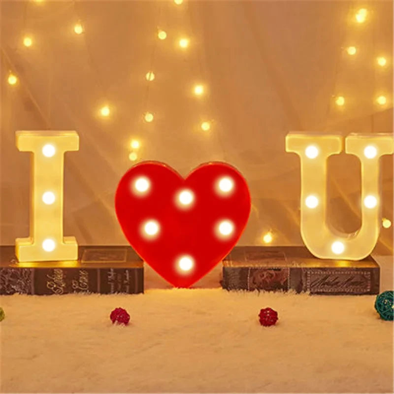 Number Letter Lamp Luminous Alphabet LED Lights Decororation