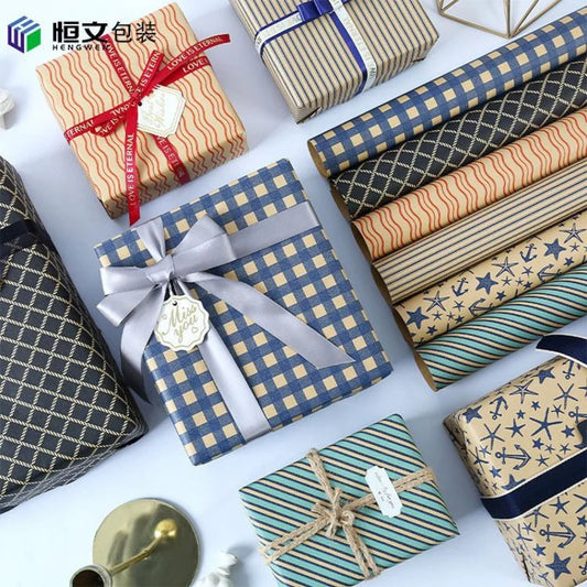 【 Wrapping Paper 】 Christmas Gift 【 Special Offer 】 Simple Vintage Kraft High-Appearance Birthday