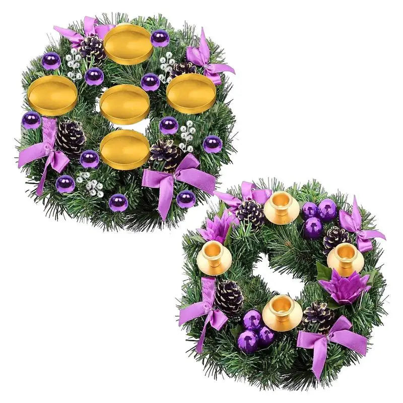 Christmas Candle Wreaths For Pillar Candles 2024