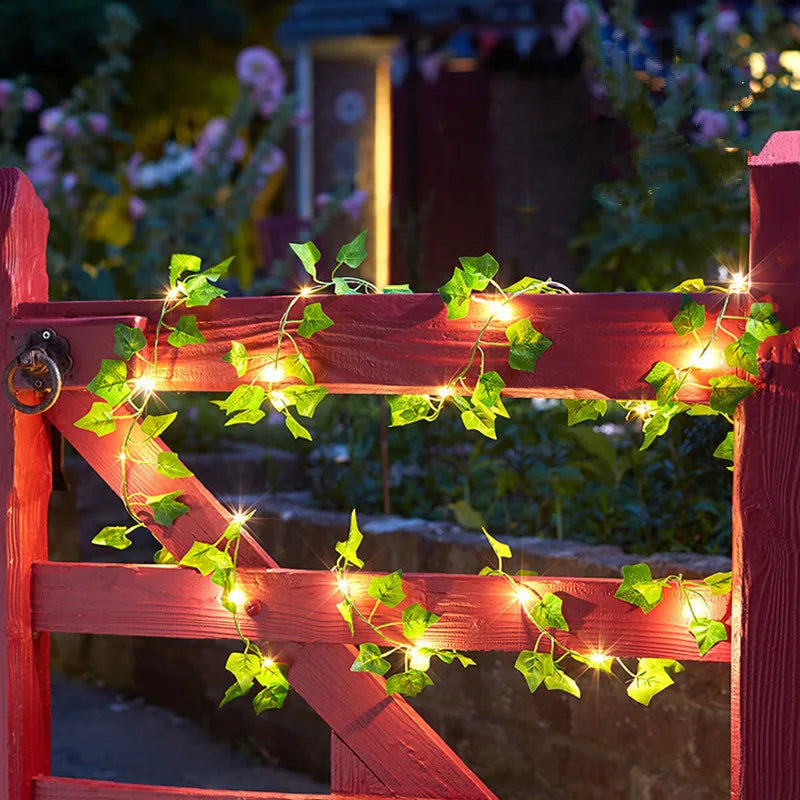 Flower Green Leaf String Lights Artificial Vine Fairy Lights