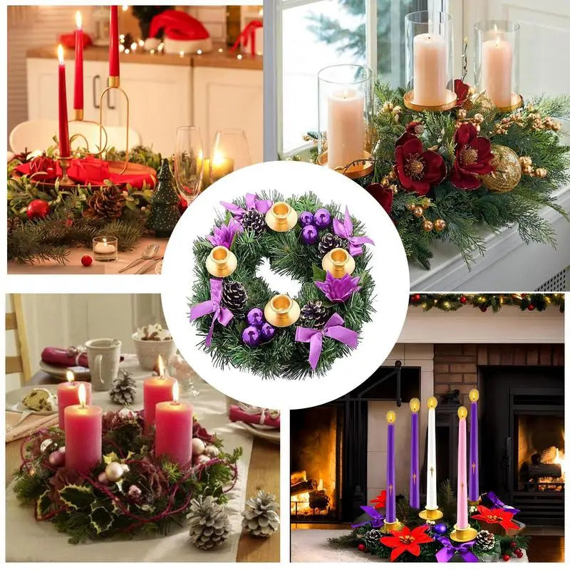 Christmas Candle Wreaths For Pillar Candles 2024