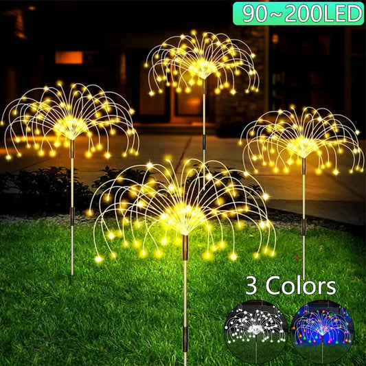 90-200LED Solar Firework Light Waterproof Outdoor 8 Lighting