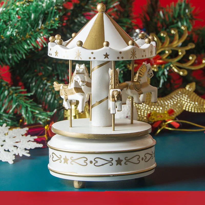 Christmas Decoration Ornaments Carousel Octave Music Box