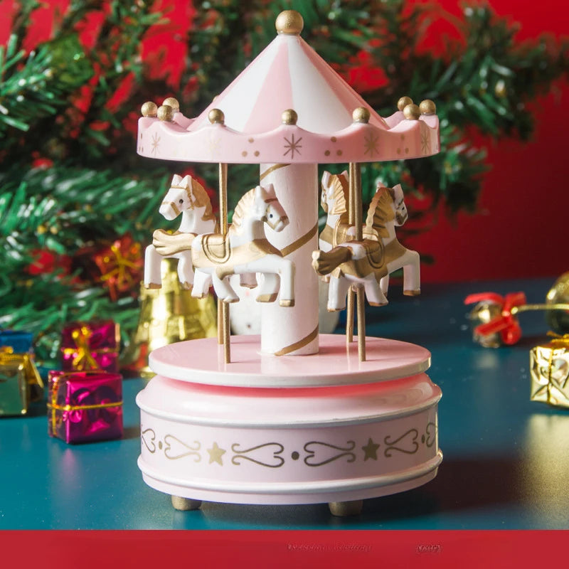 Christmas Decoration Ornaments Carousel Octave Music Box