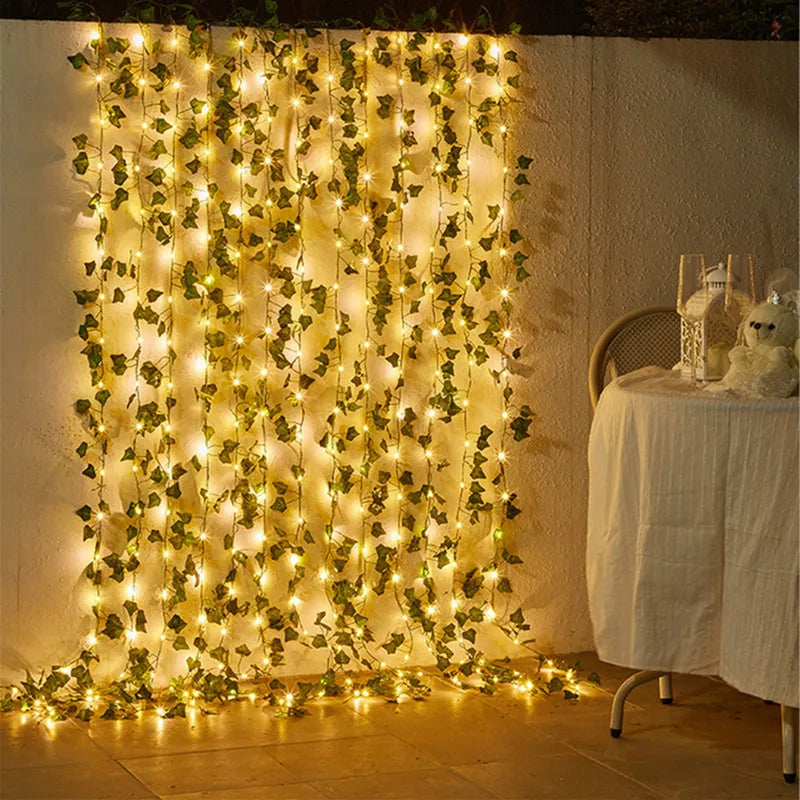 Flower Green Leaf String Lights Artificial Vine Fairy Lights