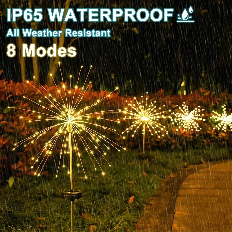 90-200LED Solar Firework Light Waterproof Outdoor 8 Lighting