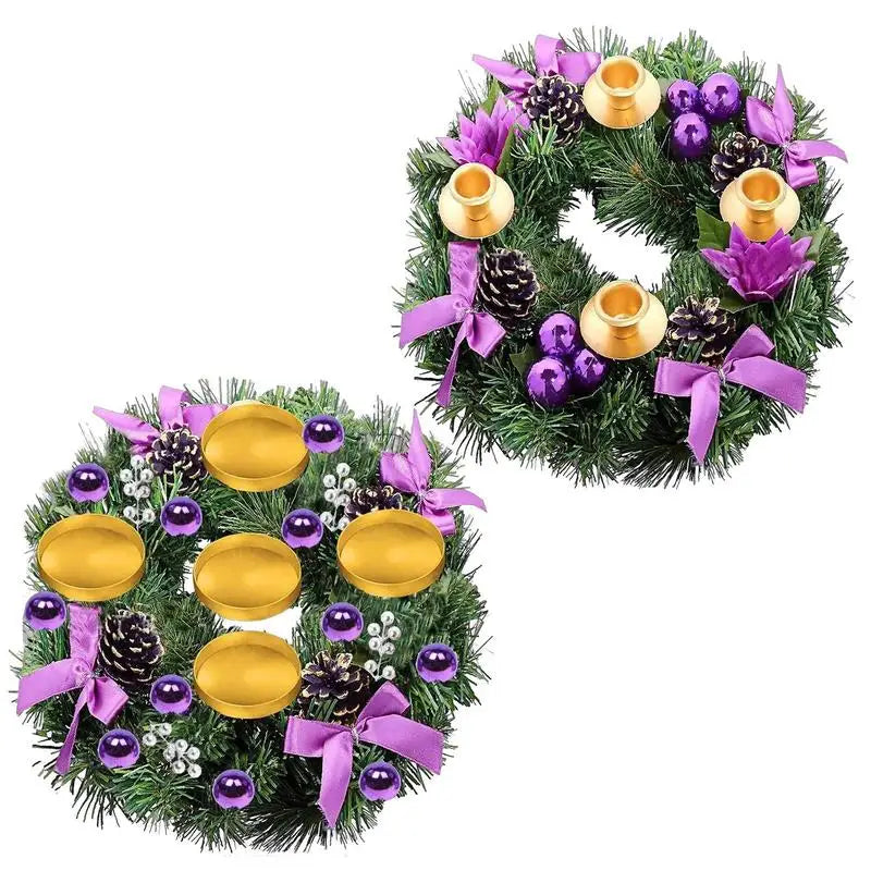 Christmas Candle Wreaths For Pillar Candles 2024